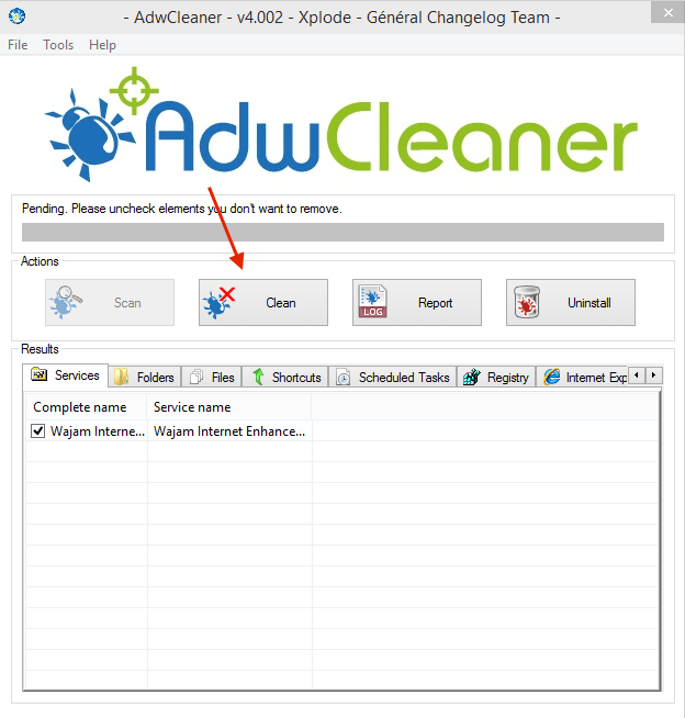 awdcleaner-exécution