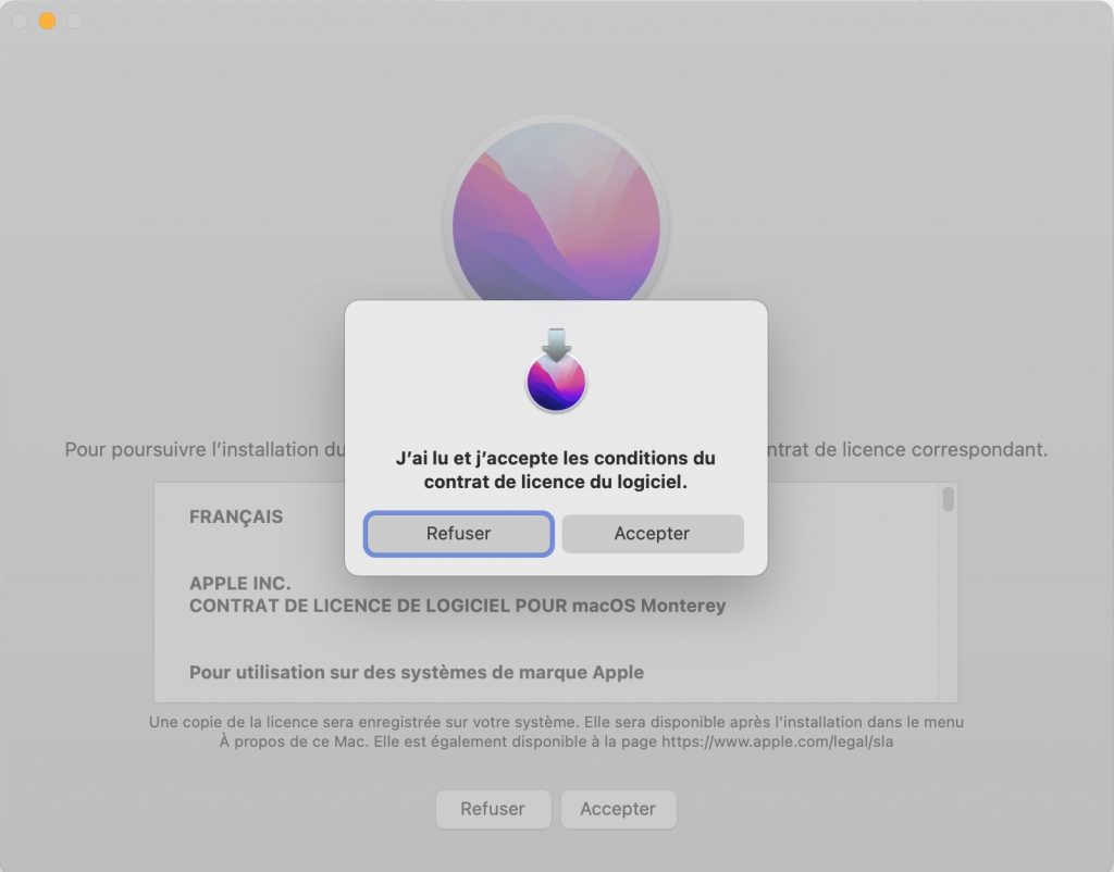 approbation licence - macOS Monterey