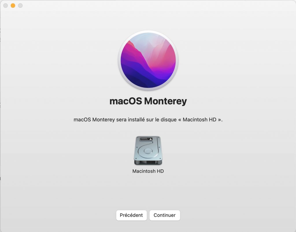 choix disque dur - macOS Monterey