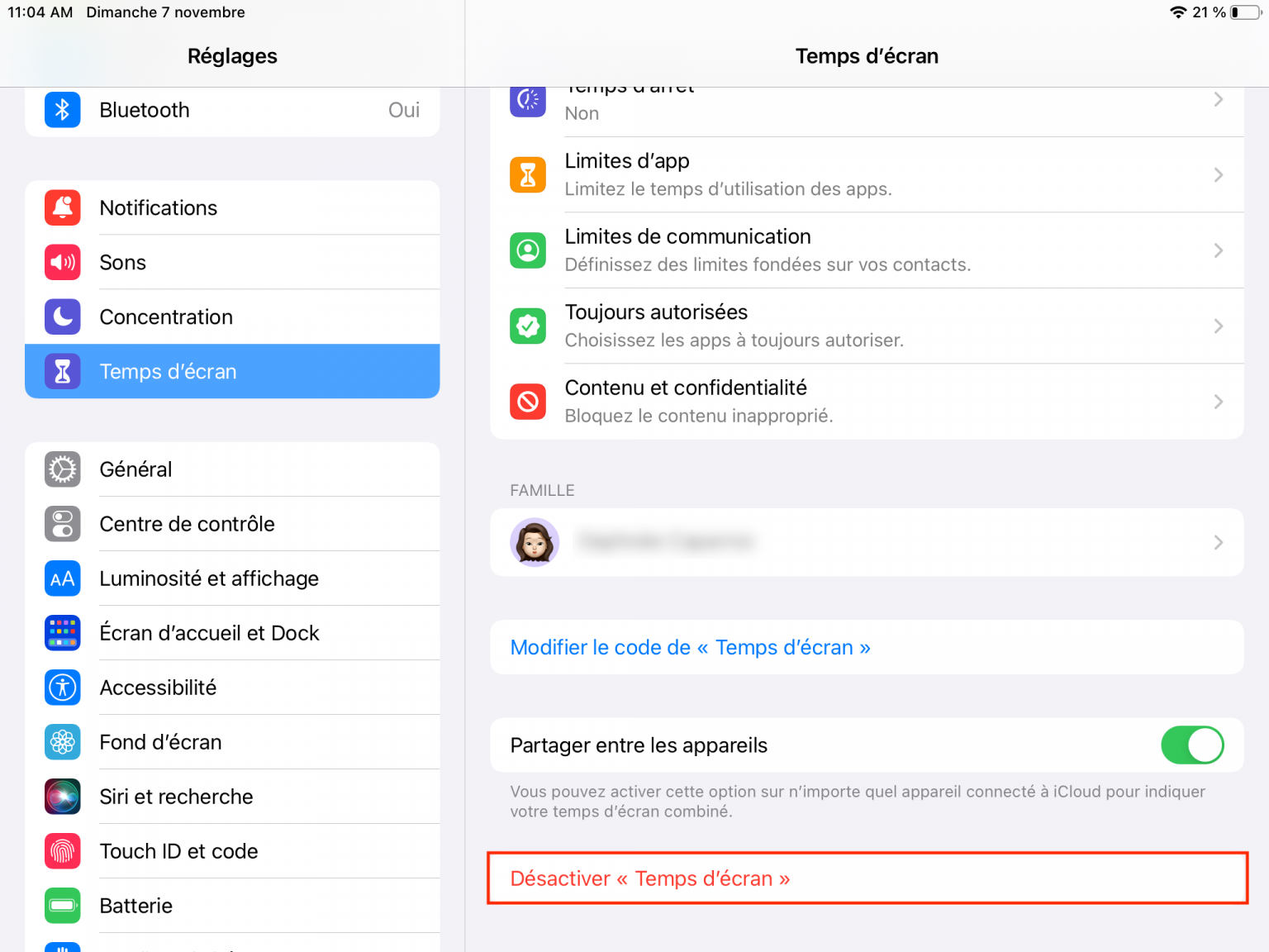 Comment désactiver le temps écran sur iPhone et iPad